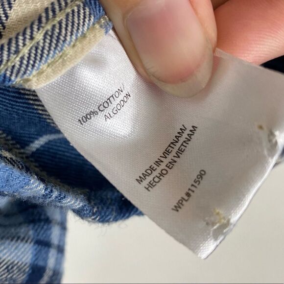 Weatherproof Mens Blue & White Plaid Flannel Shirt - Picture 5 of 7